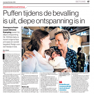 Artikel Gelderlander 1000ste babyfeest editie Betuwe